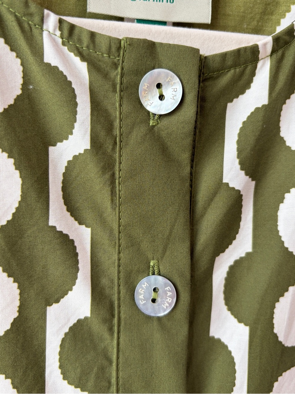 Farm Rio: Green Palermo Drawstring Organic
Cotton Blouse - Picture 6 of 11